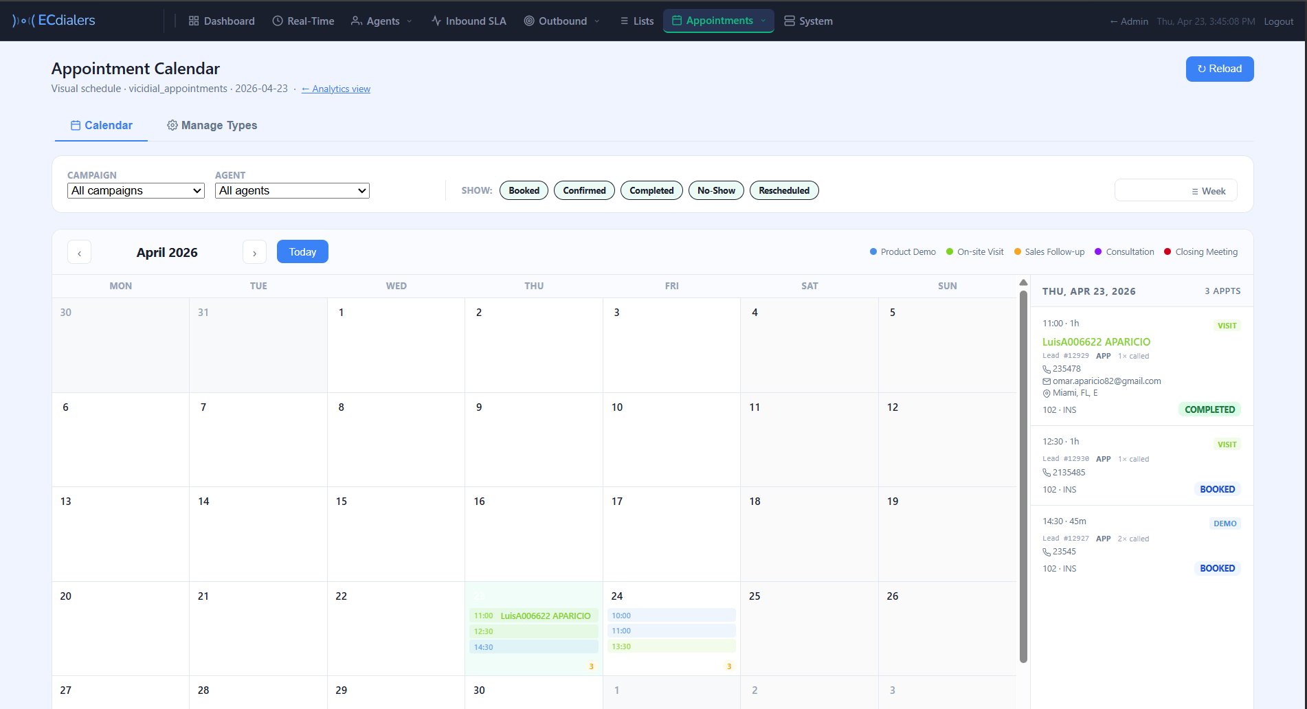 Appointment Calendar